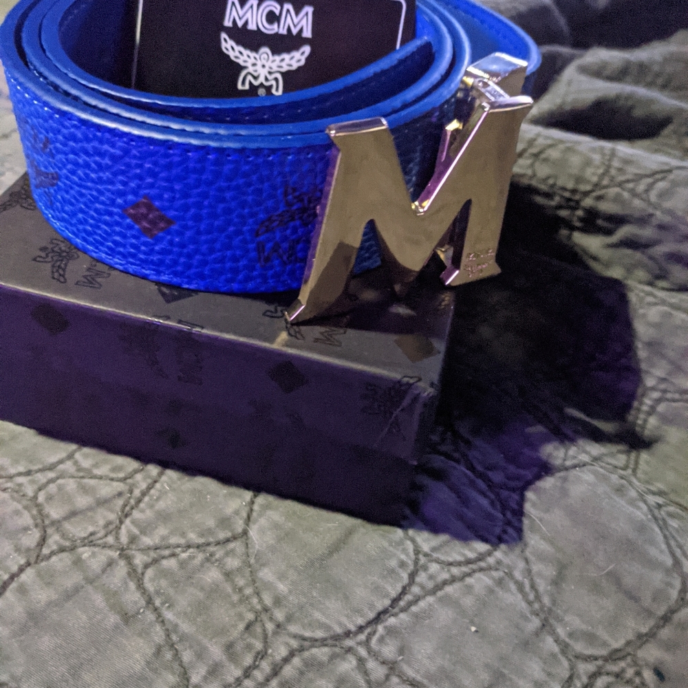 Royal Blue Men's 34-36W MCM Belt